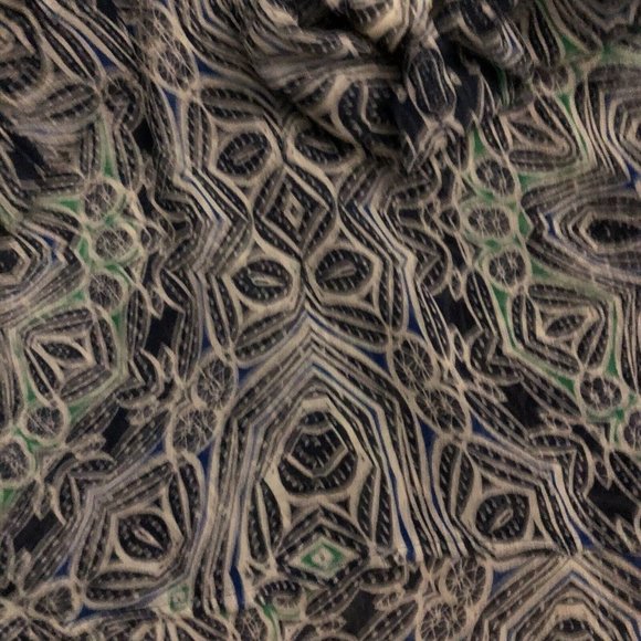 Democracy Paisley Print Tie Split Round Neck 3/4 Blouson Sleeve Top Size Small - Picture 2 of 7